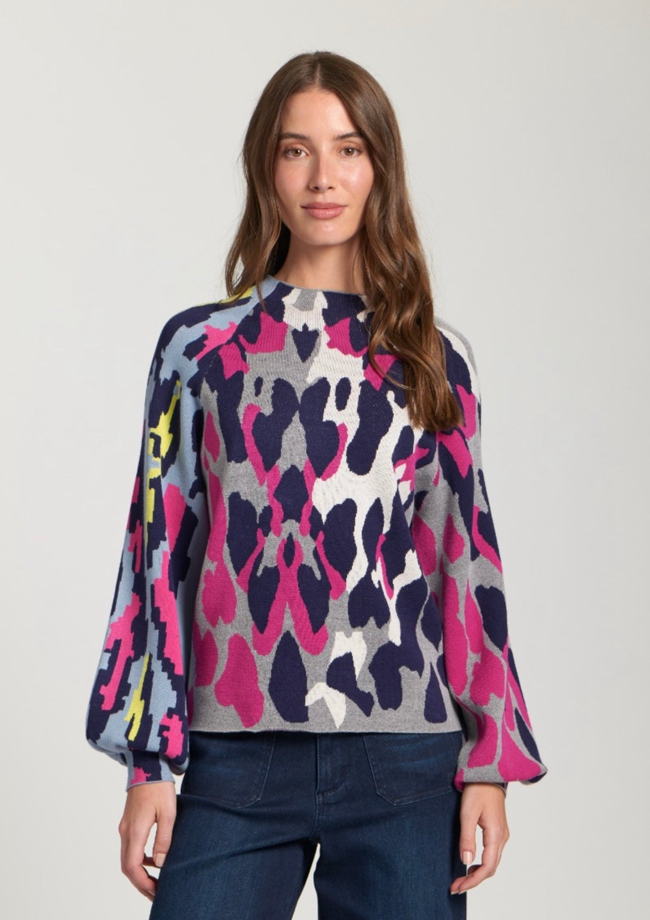 APNY Berry Print Pullover Sweater