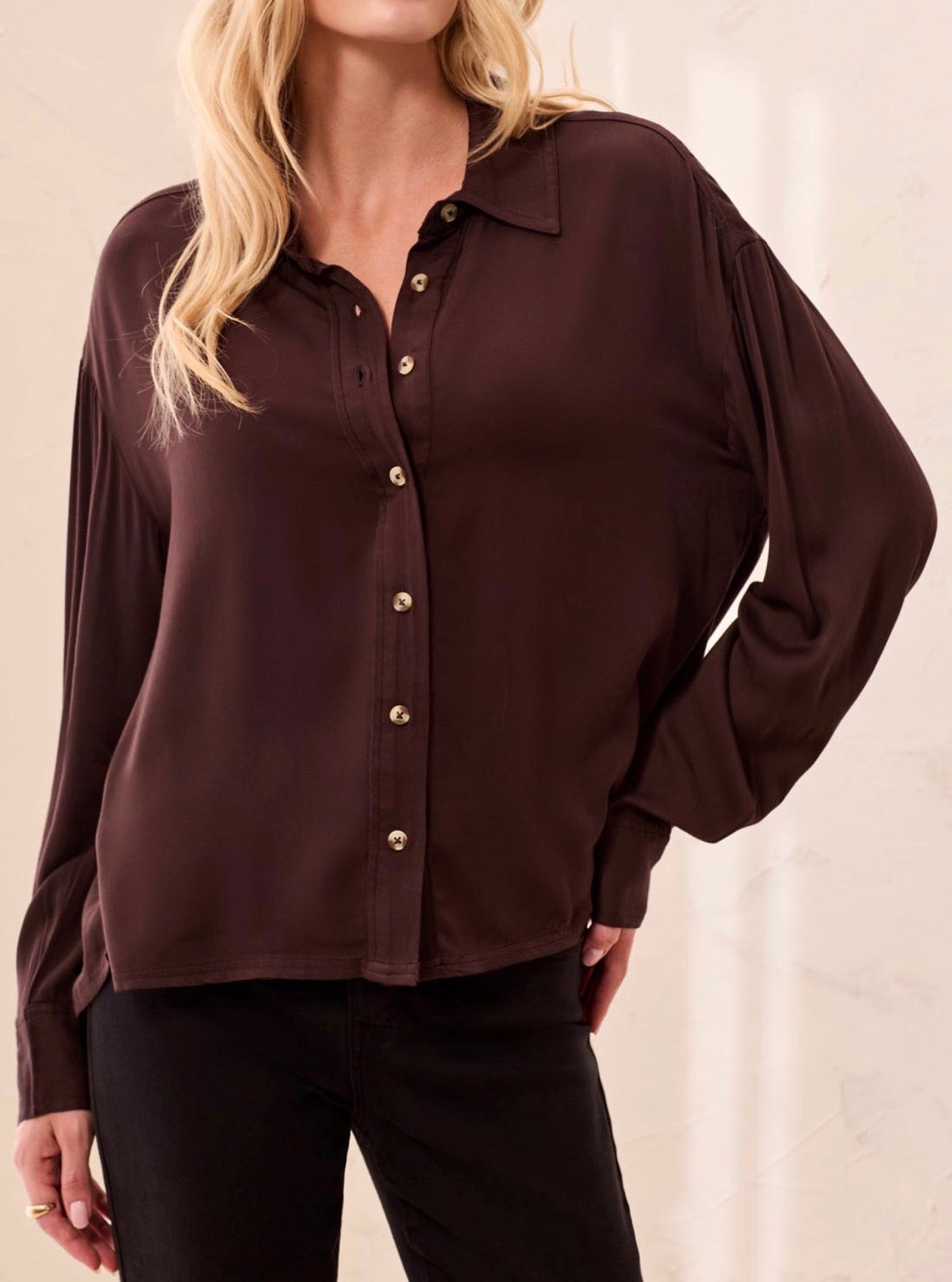 Tribal Button Up Blouse in Hickory