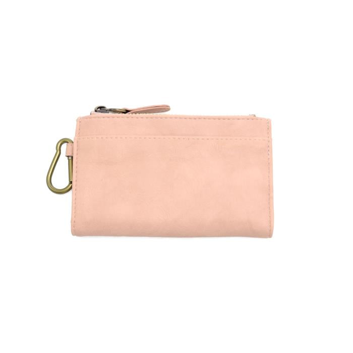 Joy Bobbie Bifold Wallet with carabiner in Soft Pink