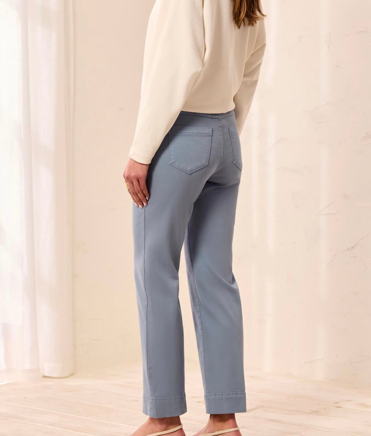 Tribal Pull On Ankle Pant in Fog Blue
