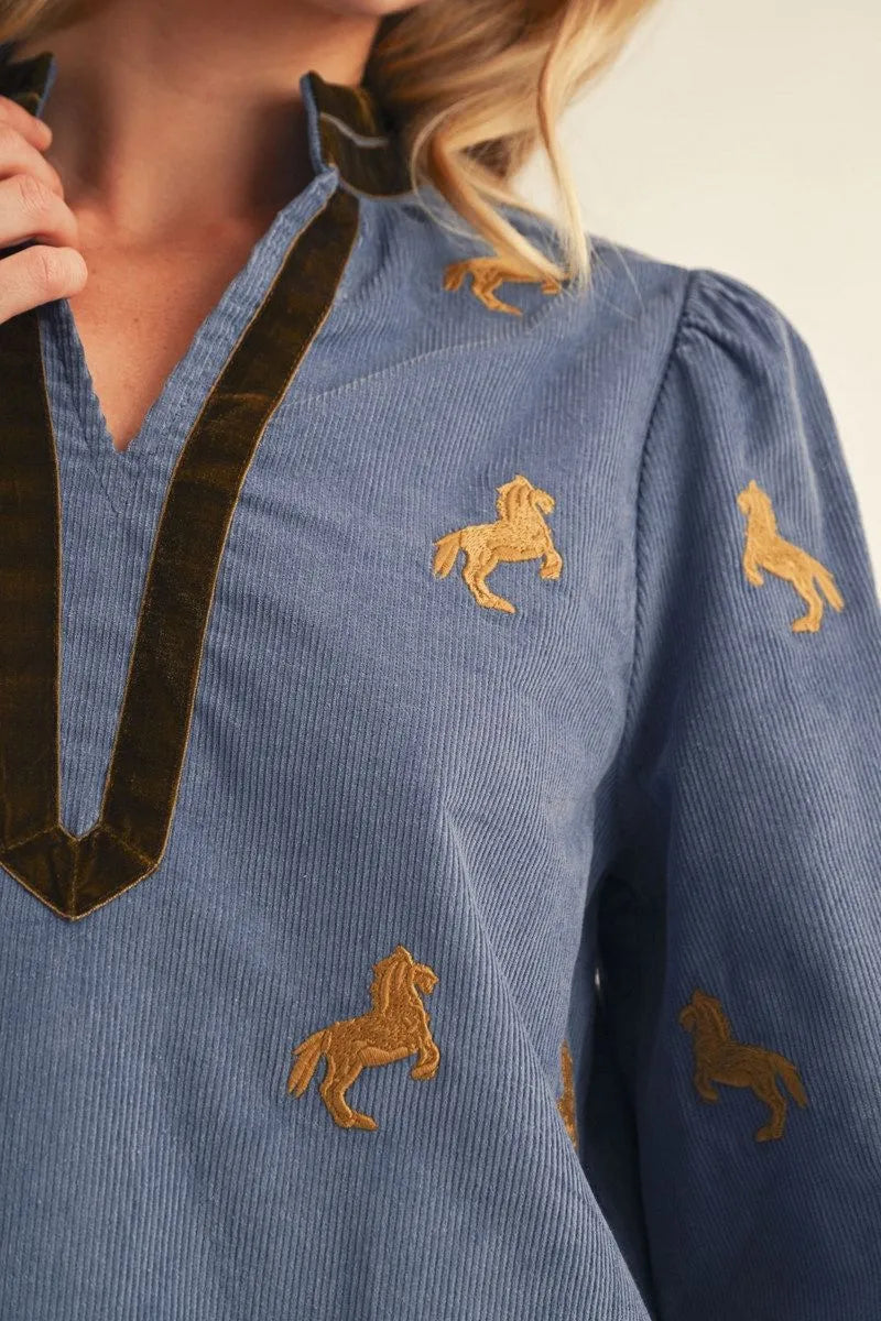 Corduroy Horse Top
