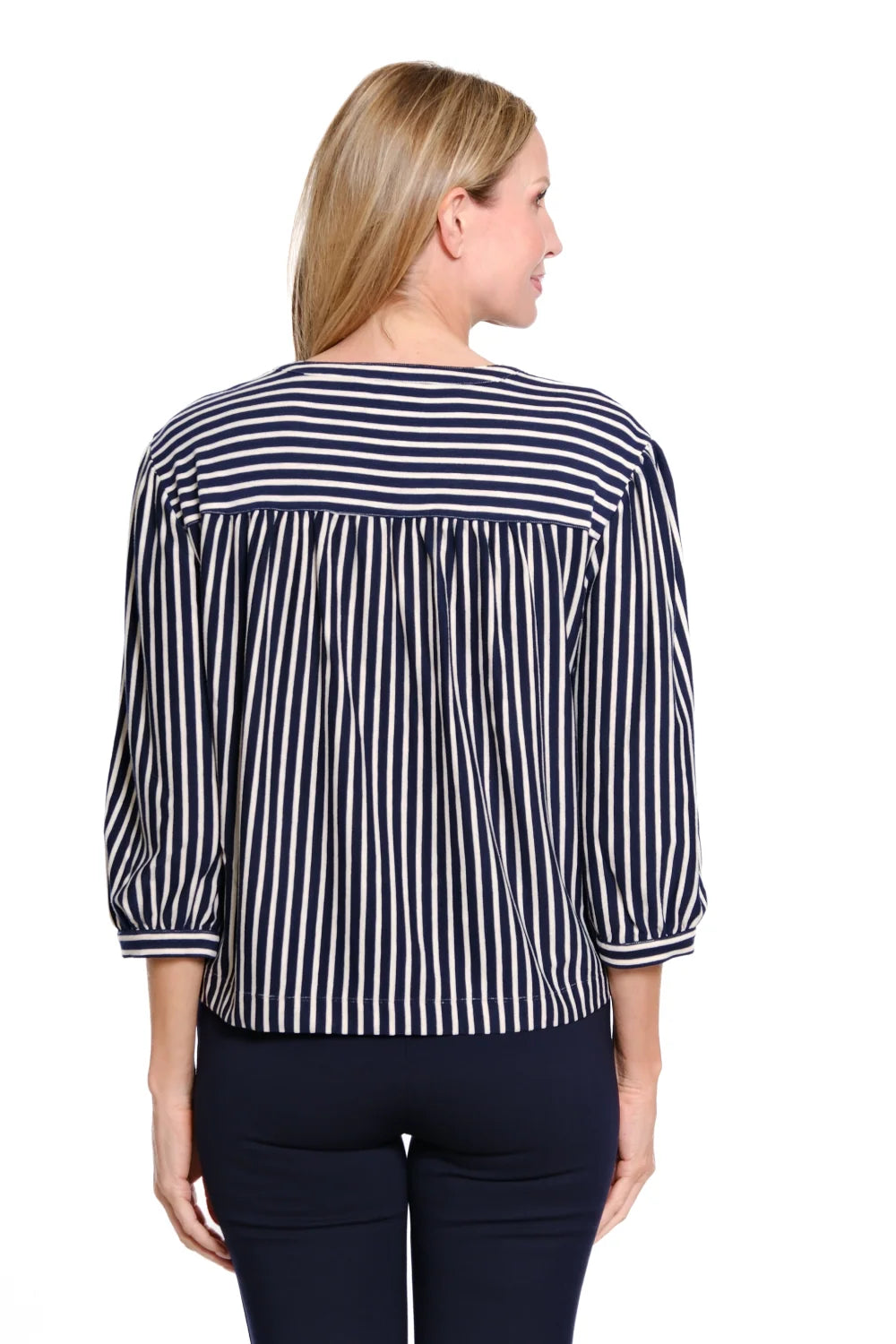 Multiples Navy Stripe Top