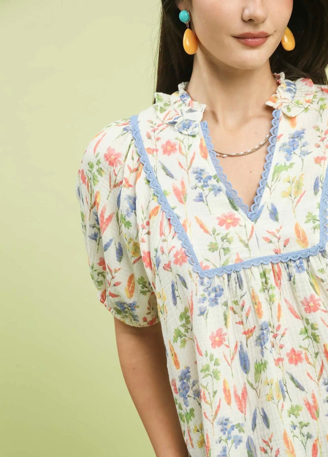 Floral Gauze Pullover Top