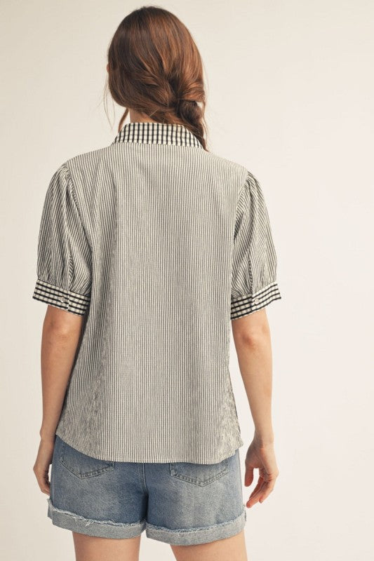 Stripe & Gingham Top