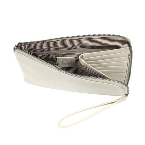 Joy Tina Python Zip Around Wristlet in Oyster