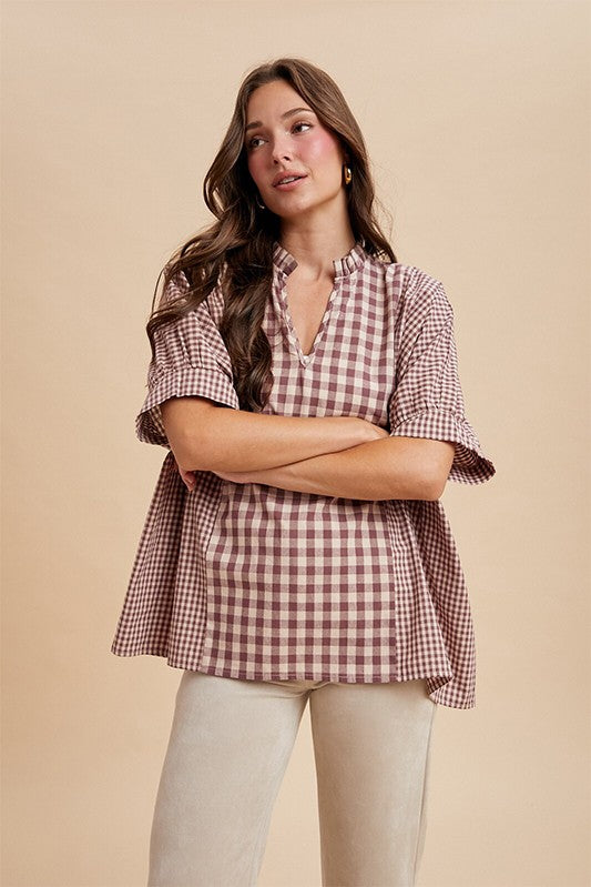 Double Gingham Top