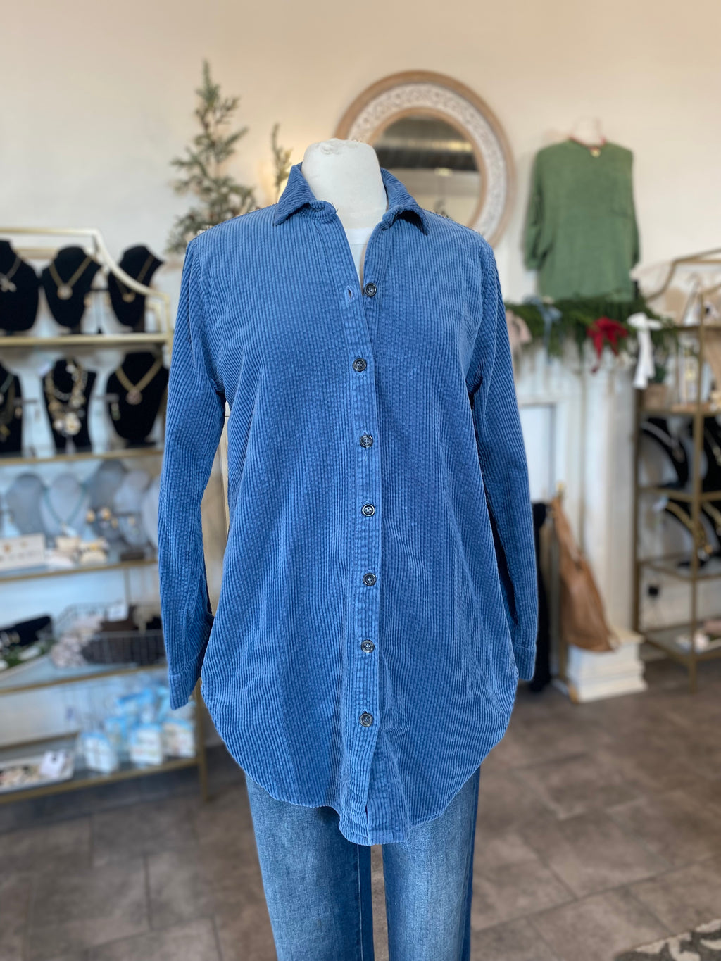 Cut Loose Lux Cord Shirt in Tidal