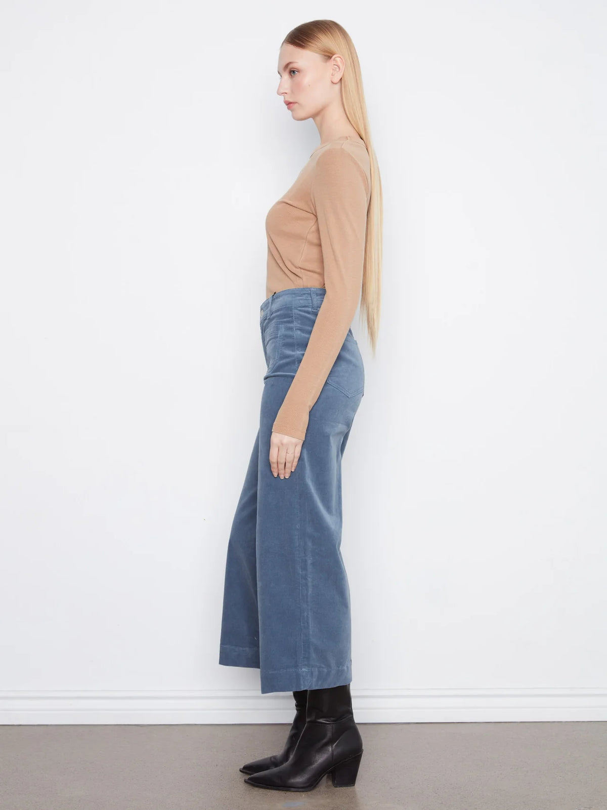 Charlie B Cropped Patch Pocket Corduroy Pants - Storm