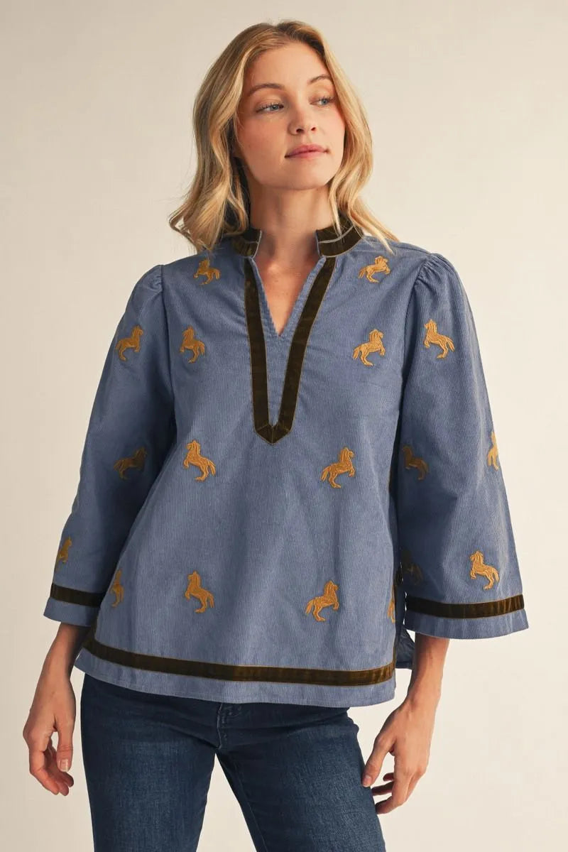 Corduroy Horse Top