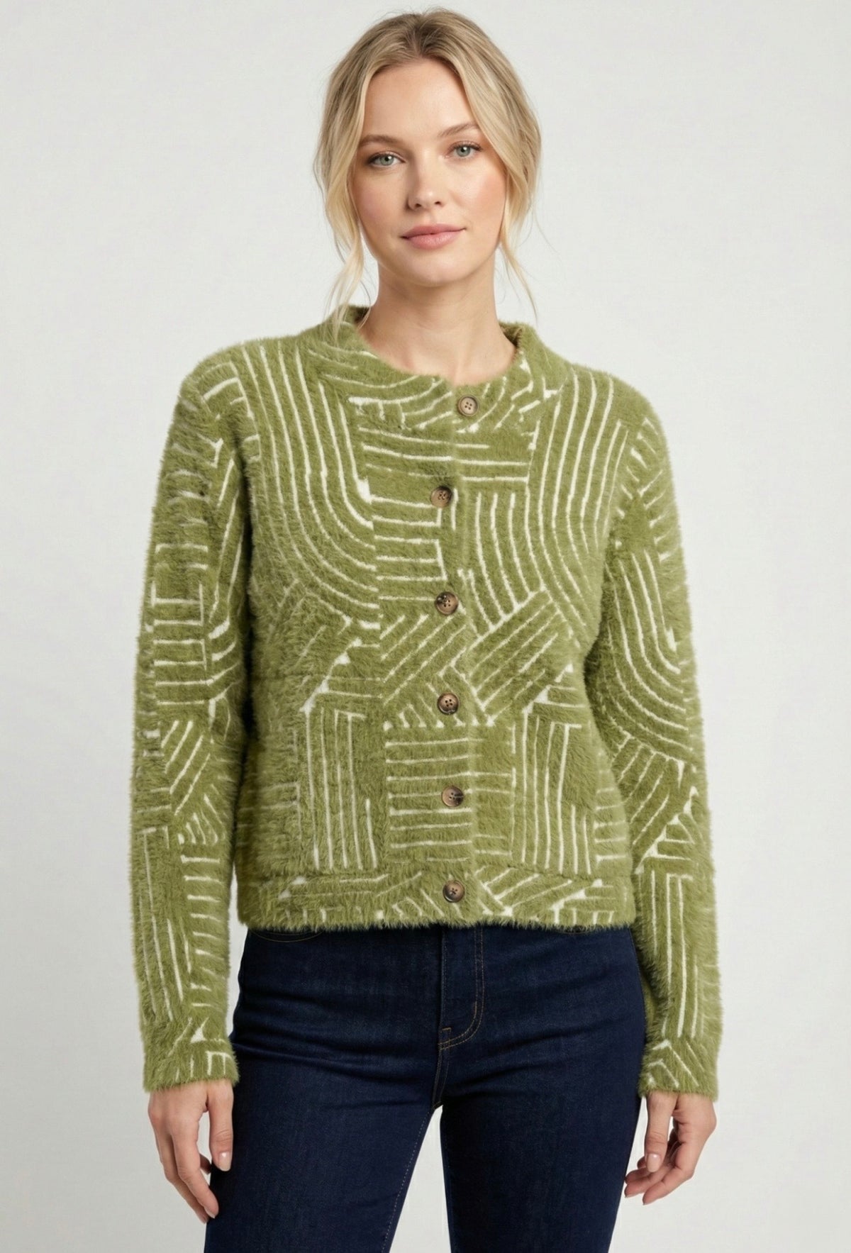 APNY Green Sweater Jacket