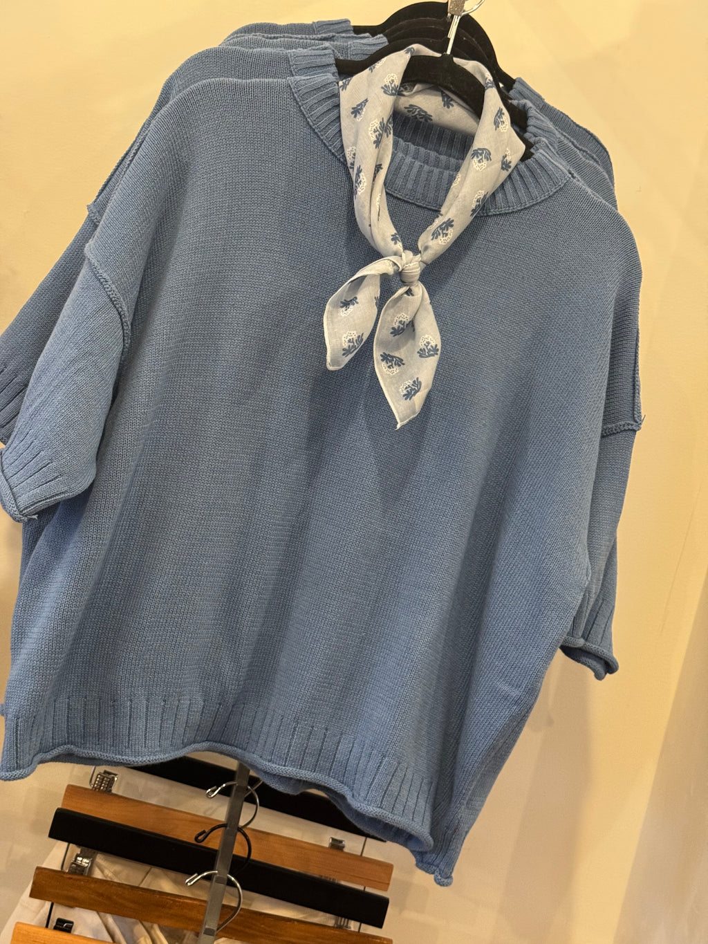 Drop Sleeve Sweater in Blue
