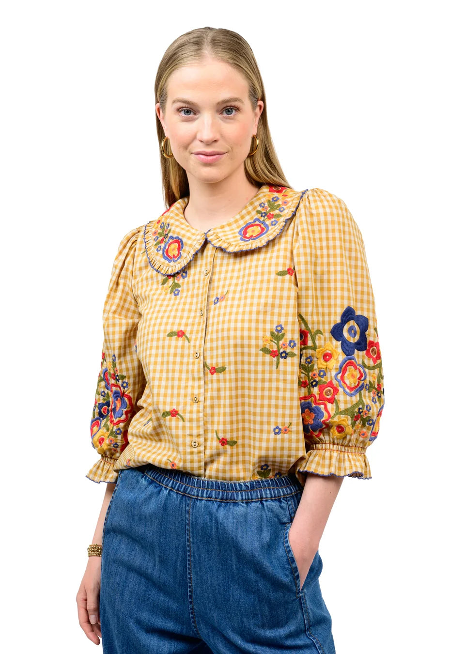 Ivy Jane Gingham Floral Top