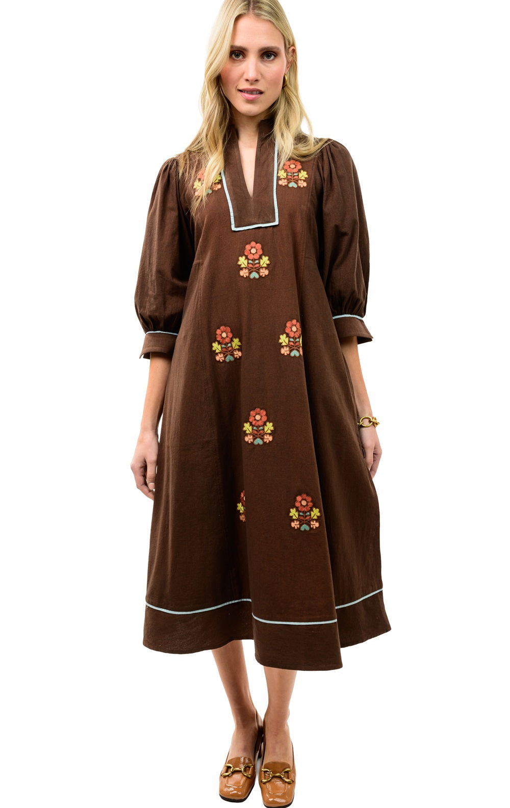 Uncle Frank Brown Floral Dress