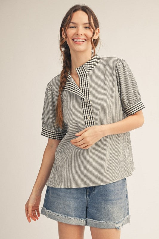 Stripe & Gingham Top