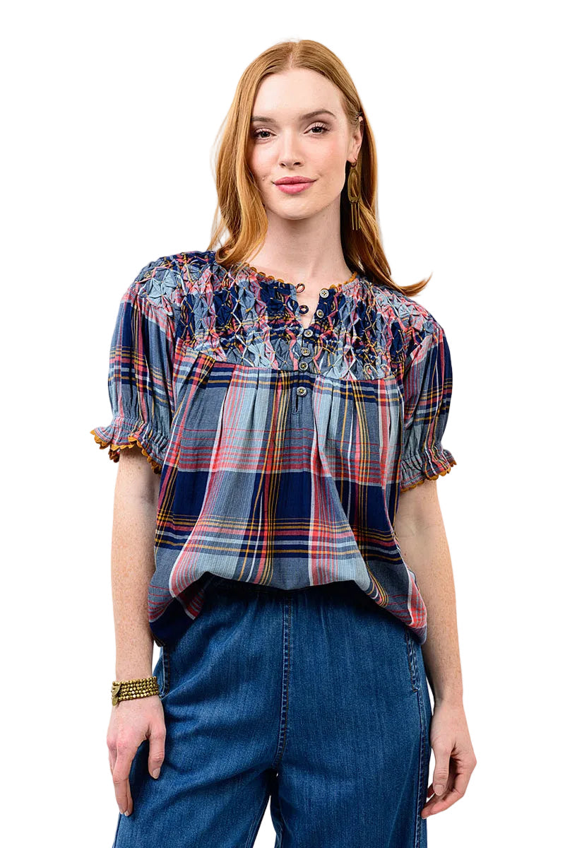 Ivy Jane Plaid Puff Sleeve Top