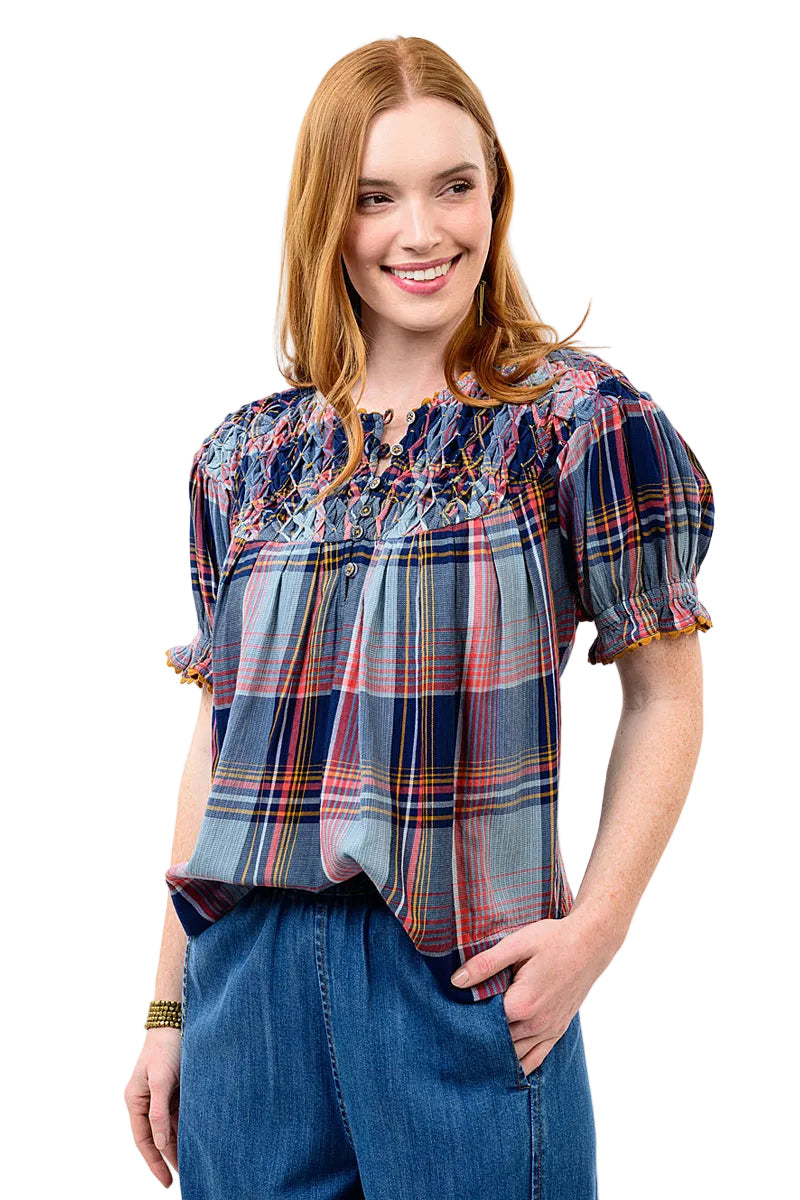 Ivy Jane Plaid Puff Sleeve Top