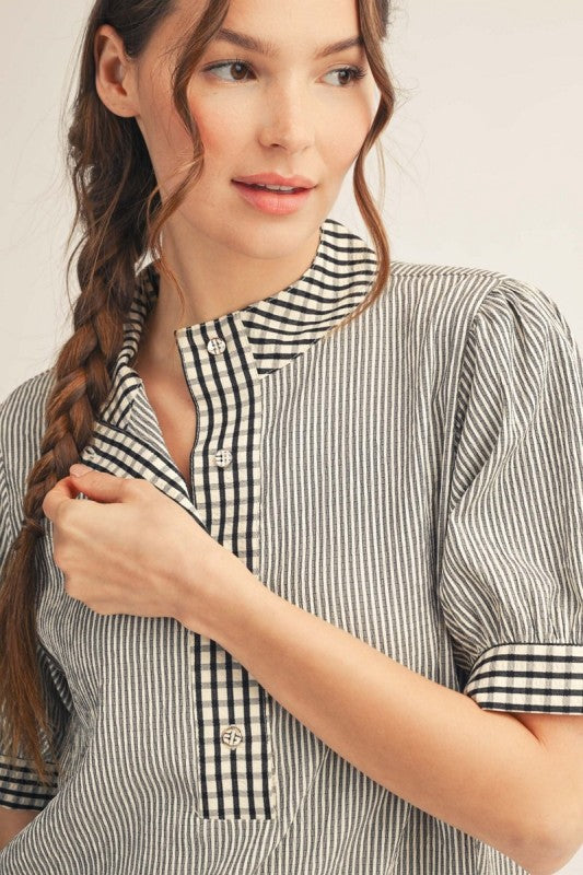 Stripe & Gingham Top