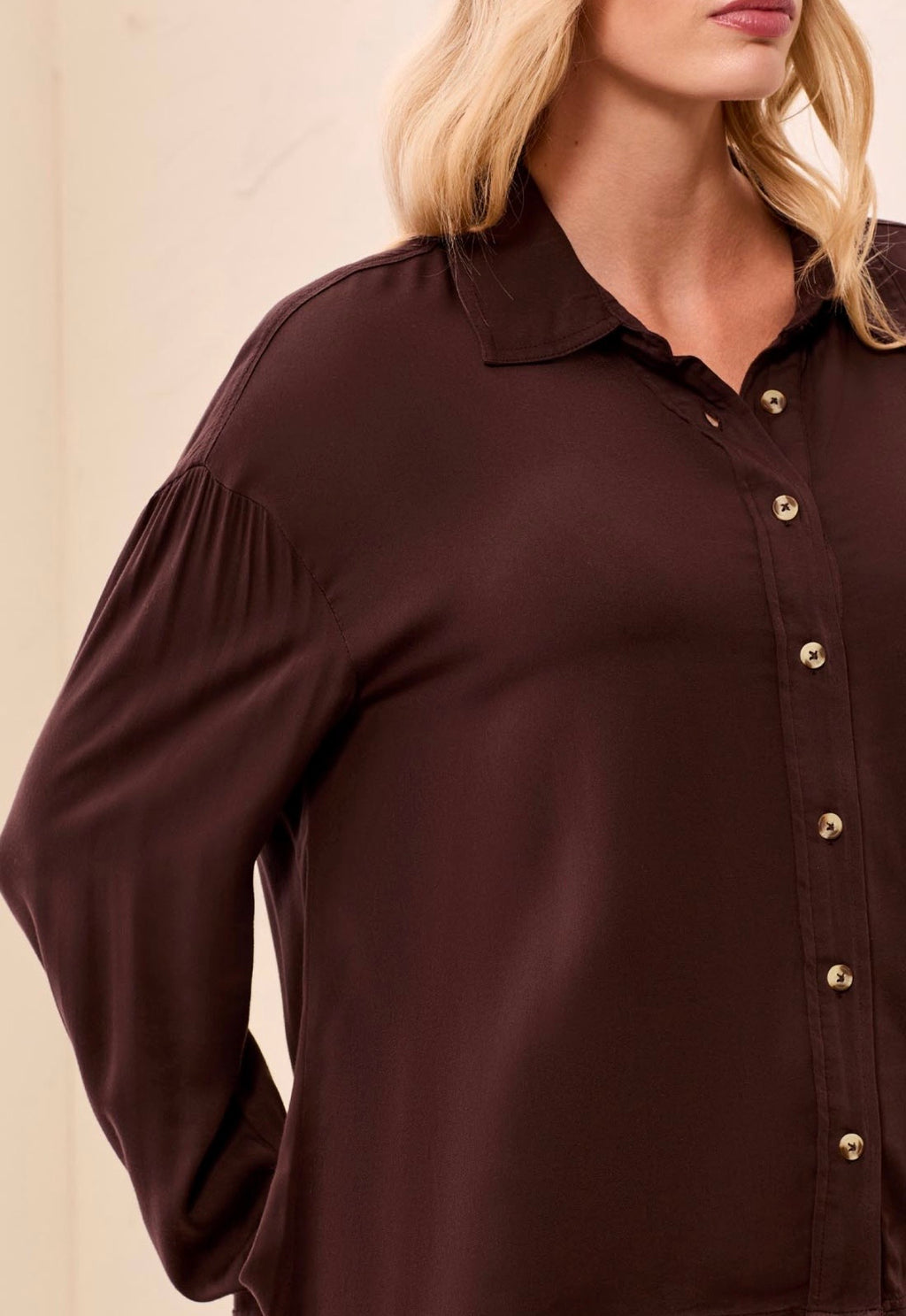 Tribal Button Up Blouse in Hickory