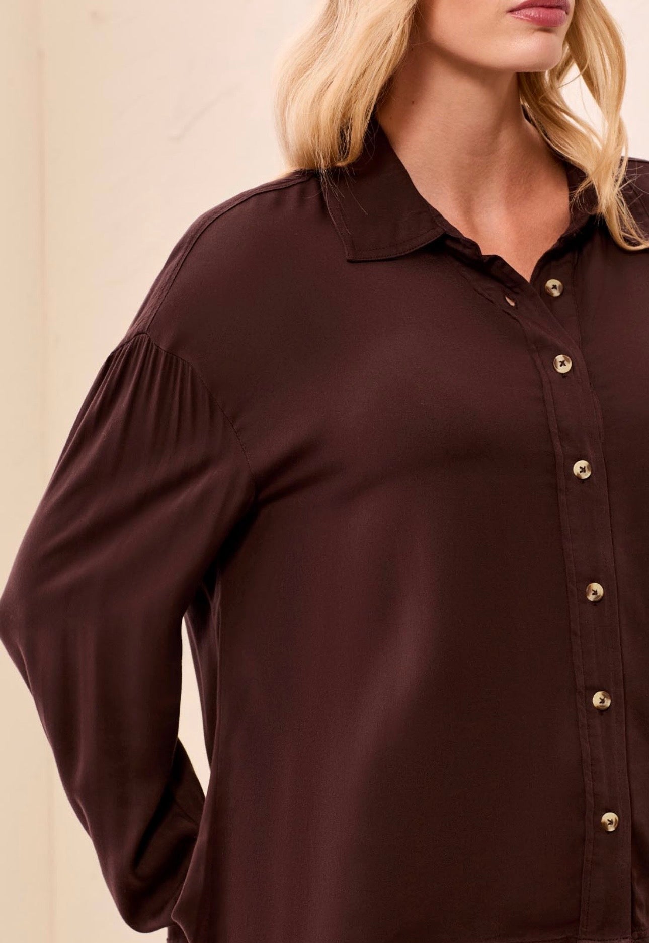 Tribal Button Up Blouse in Hickory