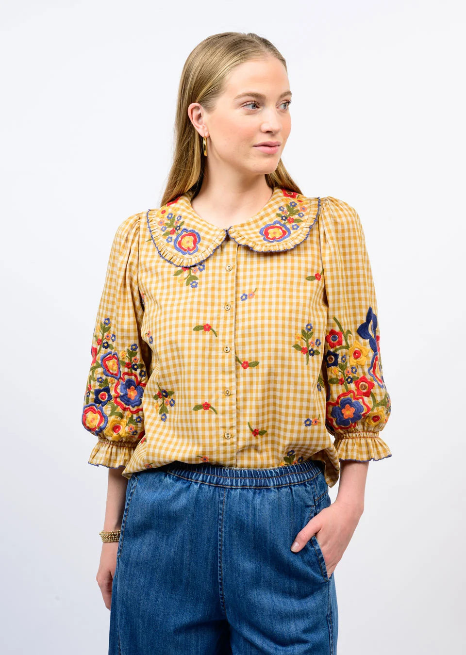 Ivy Jane Gingham Floral Top