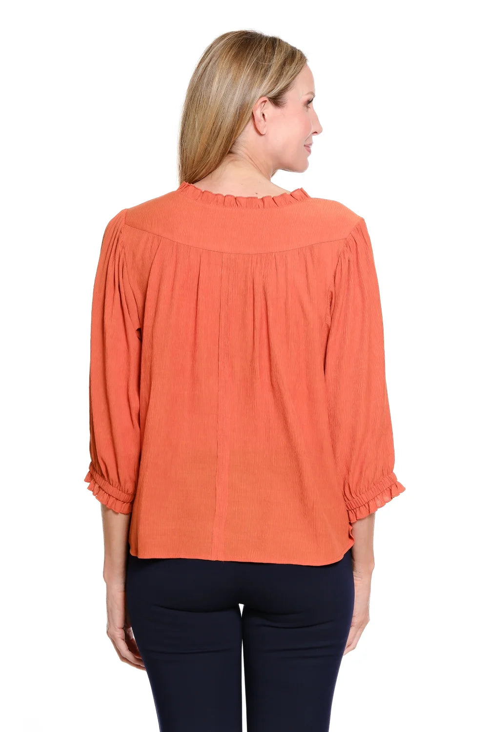 Multiples Rust Ruffle Top