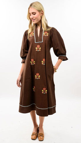 Uncle Frank Brown Floral Dress