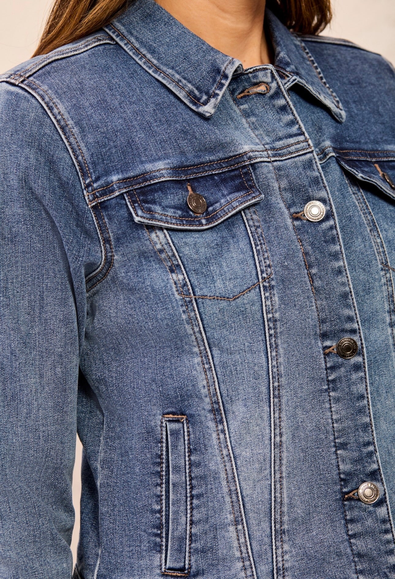 Tribal Classic Denim Jacket With Pockets