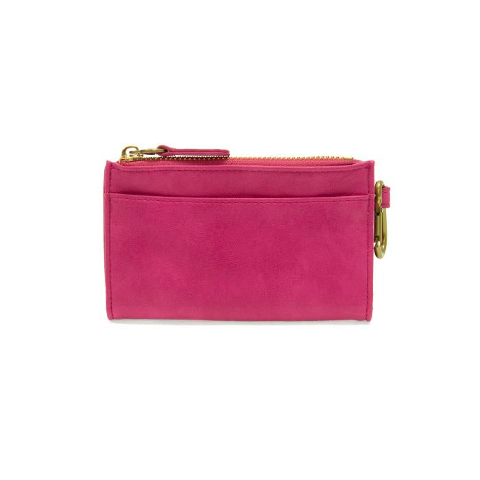 Joy Bobbie Bifold Wallet with Carabiner in Cerise