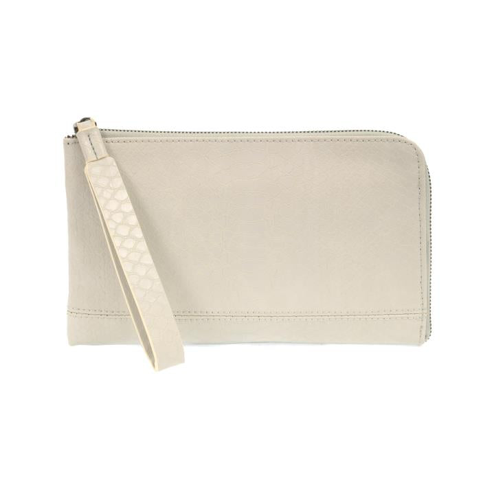 Joy Tina Python Zip Around Wristlet in Oyster