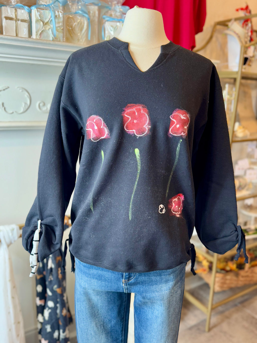 Painted Triple Flower Sweatshirt