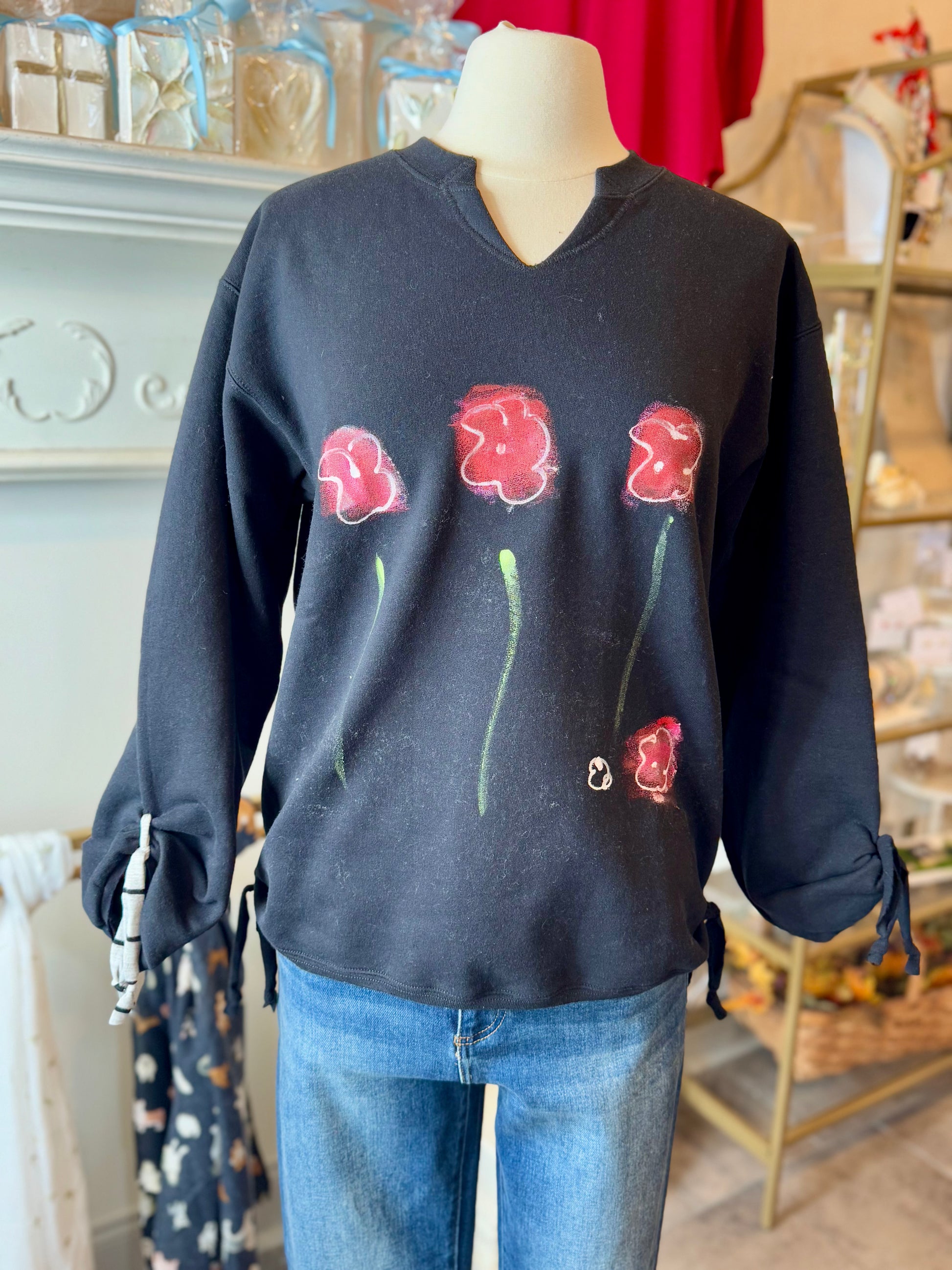 Painted Triple Flower Sweatshirt