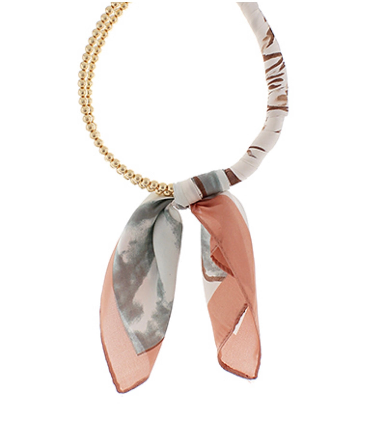 Scarf Necklace in Peach