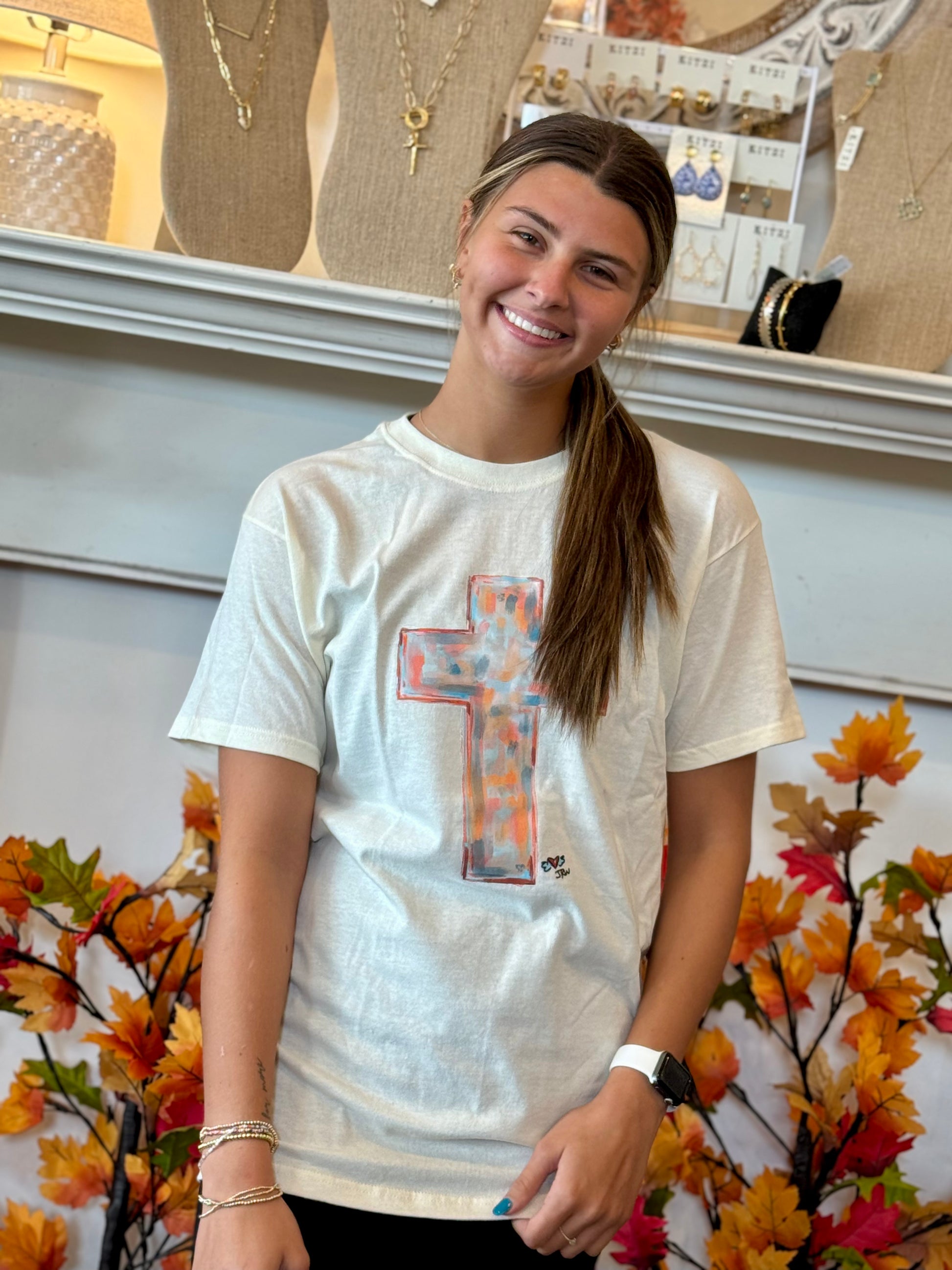 Watercolor Cross Tee