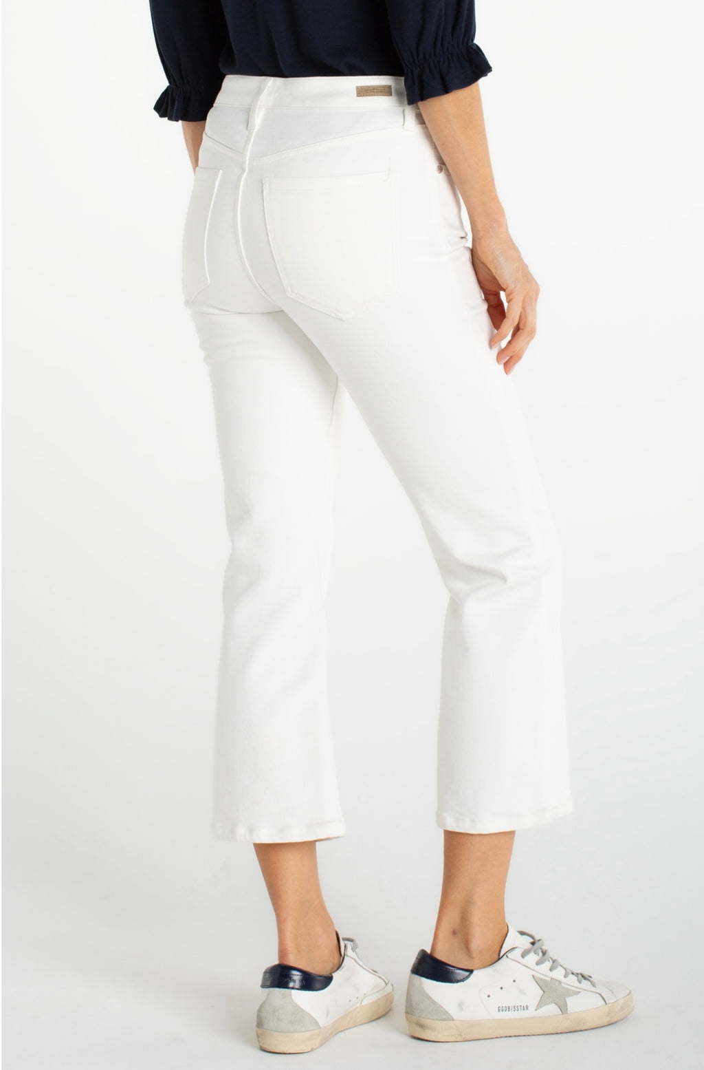 Liverpool Hannah Cropped Flare in white