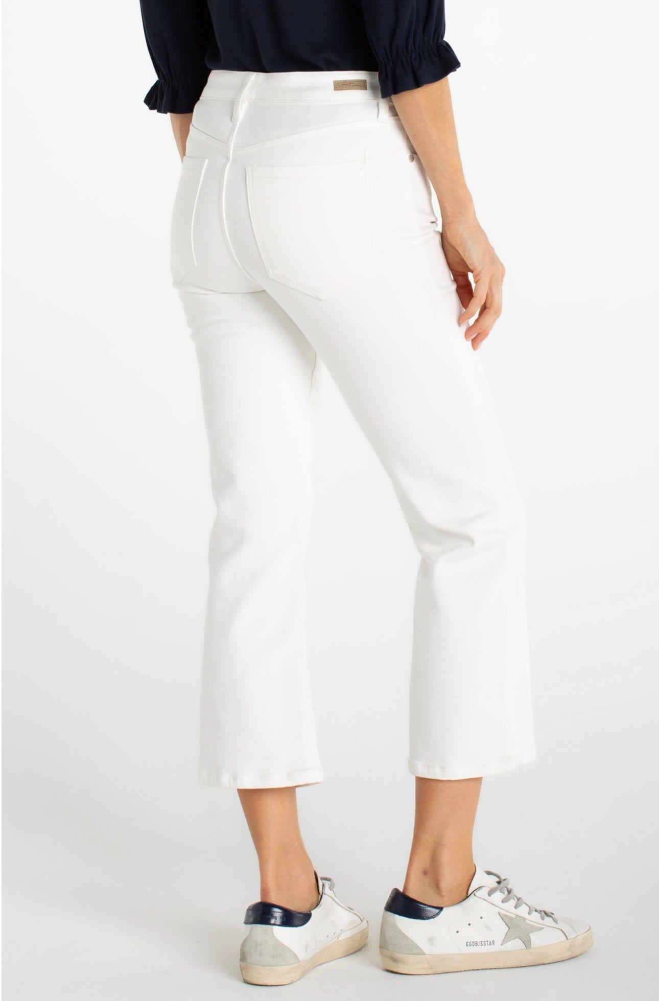 Liverpool Hannah Cropped Flare in white