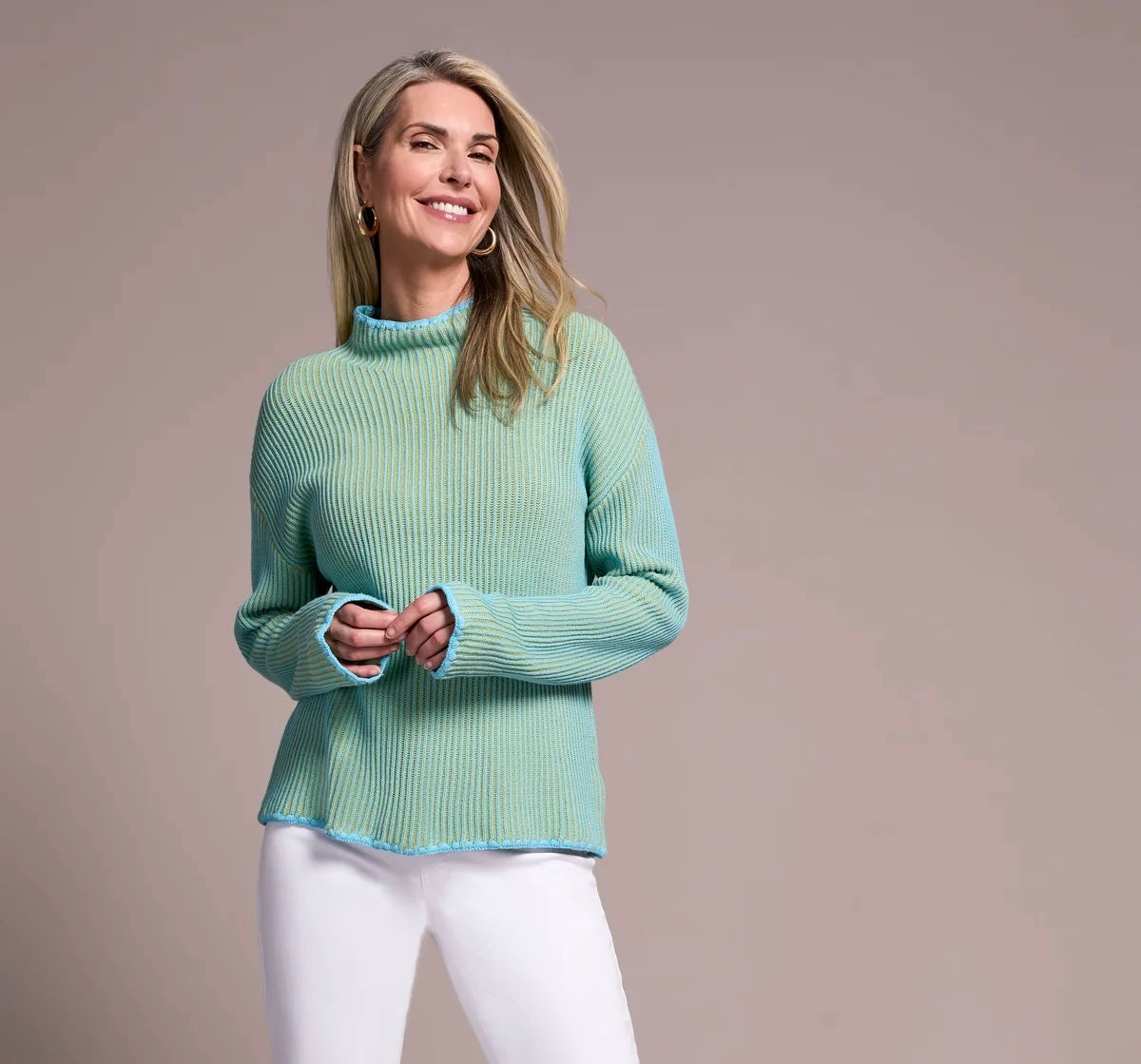 Tribal Mock Neck Sweater