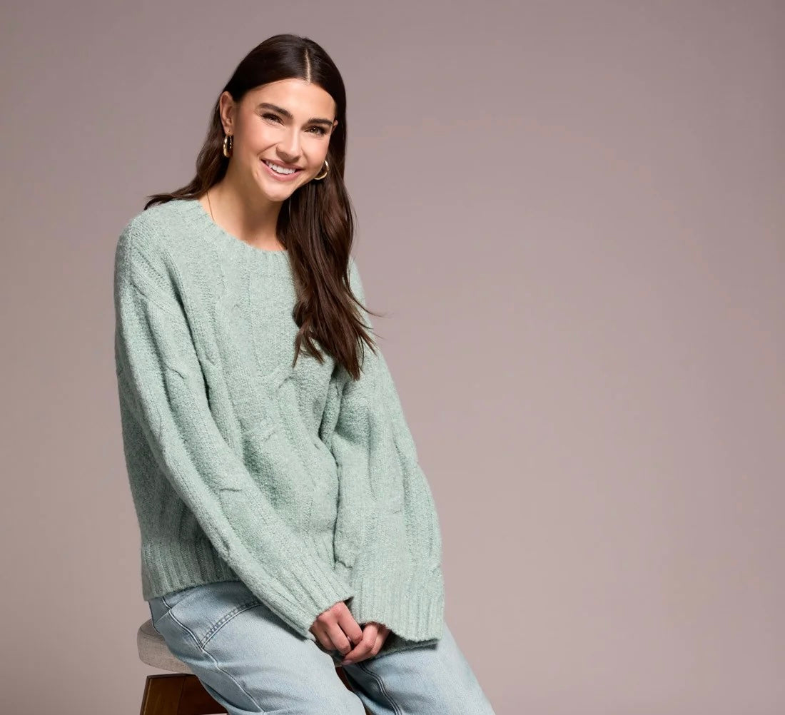 Tribal Cable Knit Sweater in Silverpine