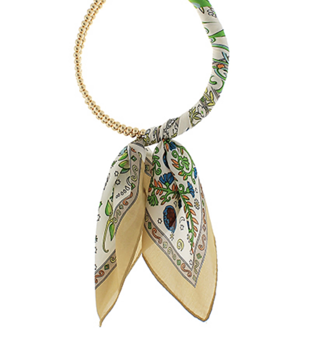 Scarf Necklace in Light Olive