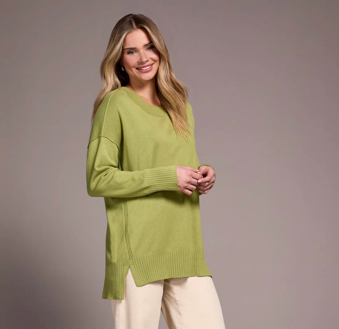 Tribal Wasabi Drop Shoulder Sweater Tunic
