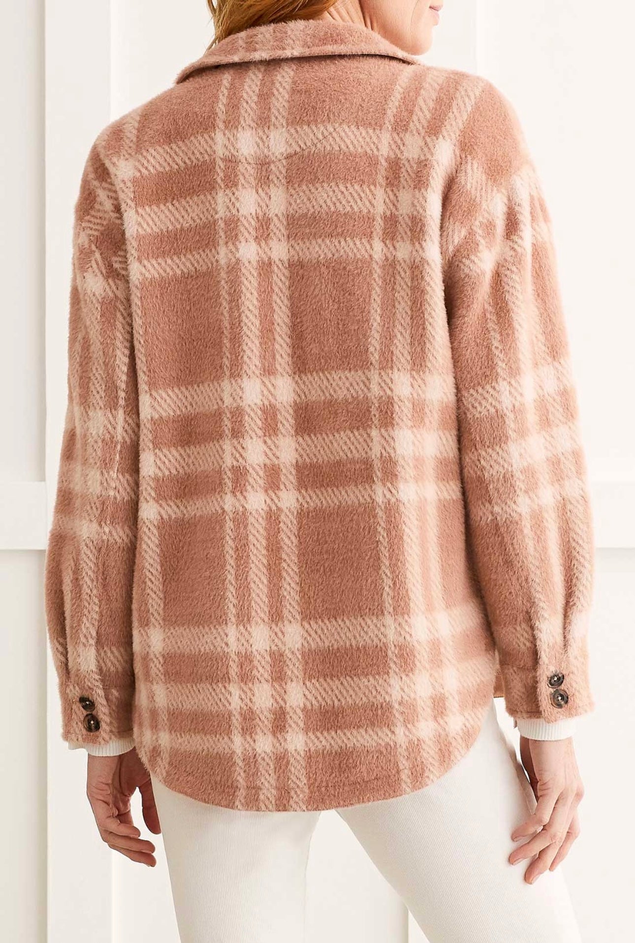 Tribal Plaid Shacket in Cinnamon