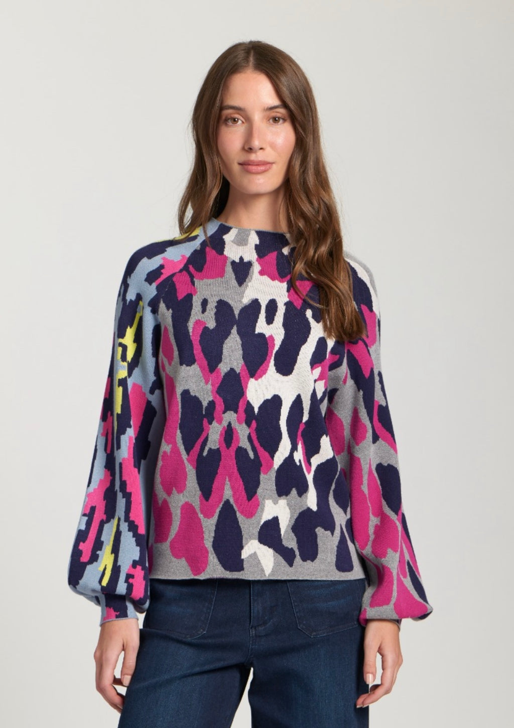 APNY Berry Print Pullover Sweater