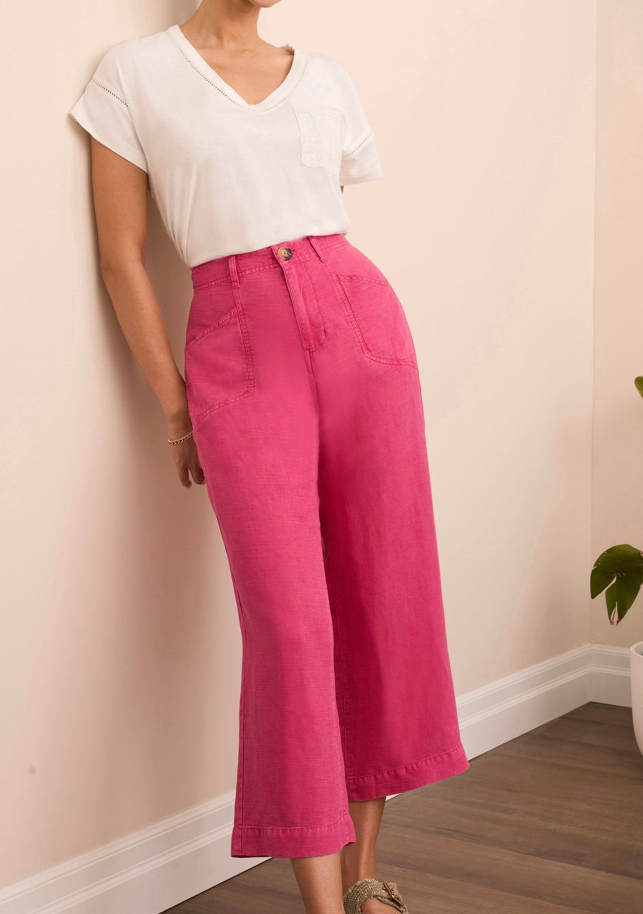 Tribal Brooke Lyocell Wide Flowy Pants