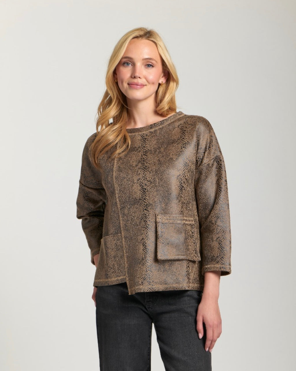 APNY Snakeskin Boxy Top