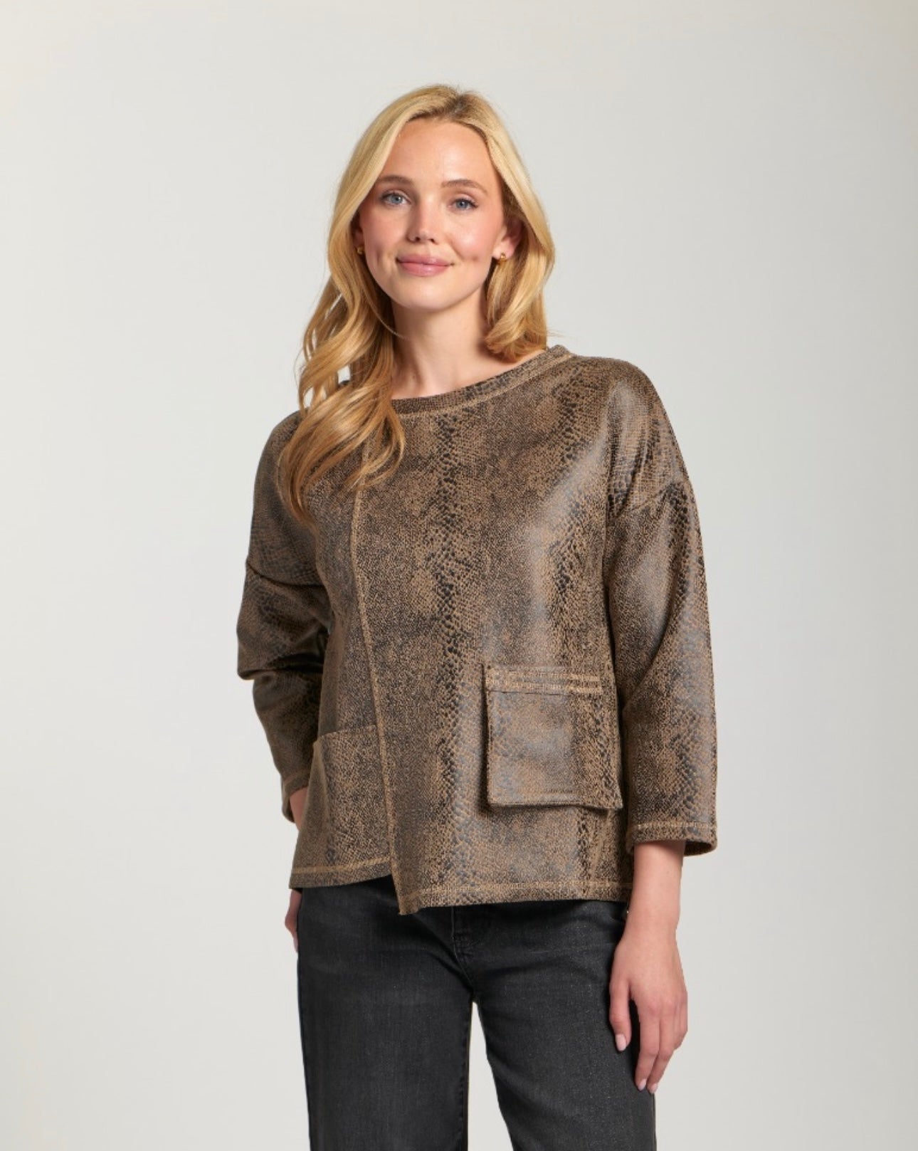 APNY Snakeskin Boxy Top