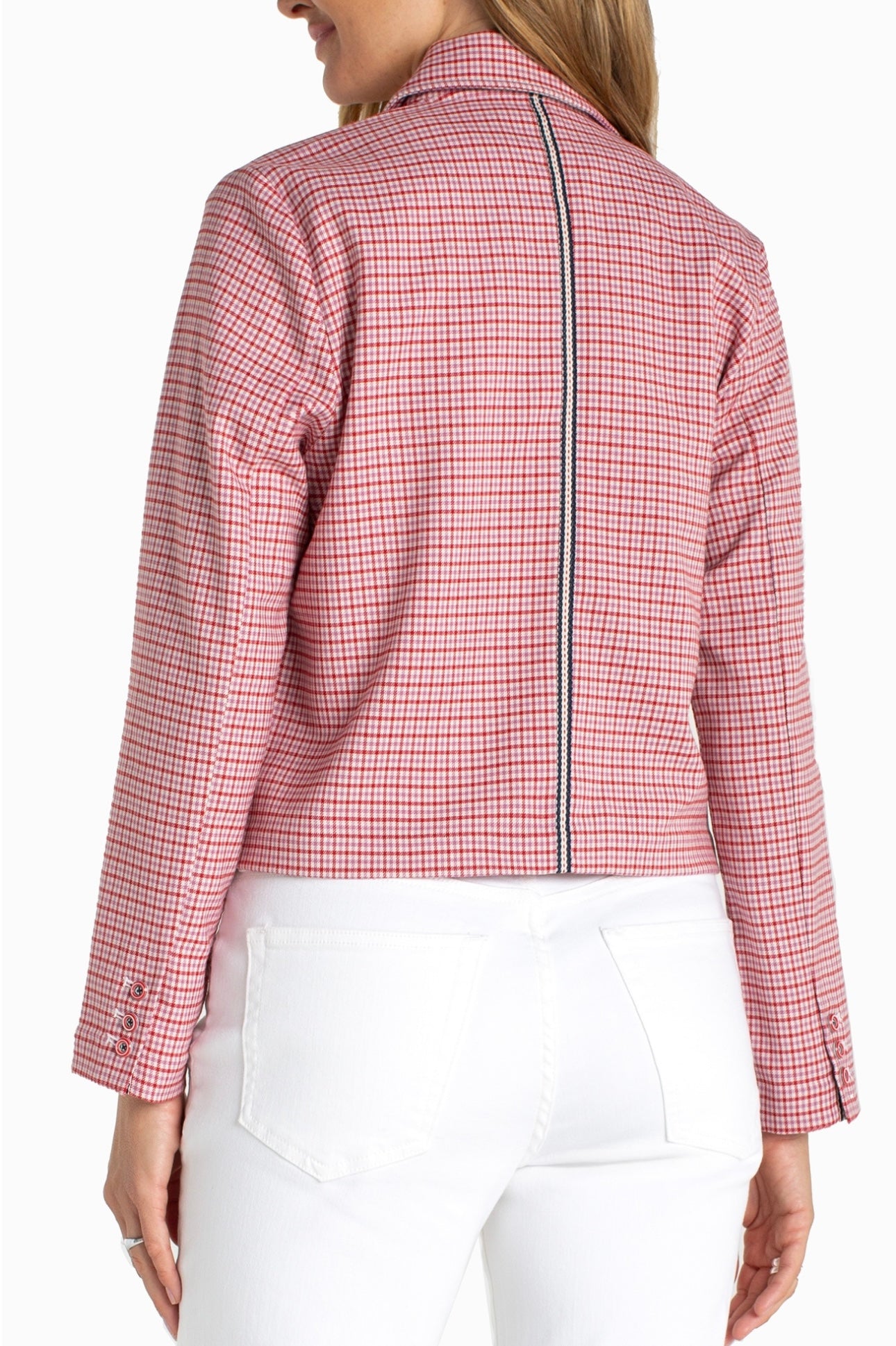 Liverpool Red checked button front jacket