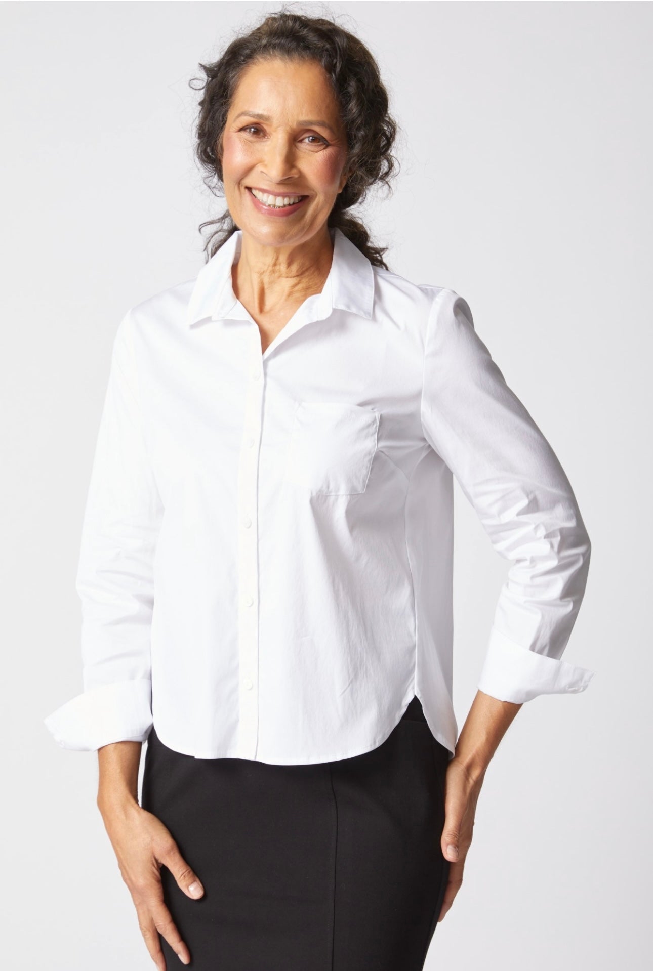 Habitat Classic White Button Front Top