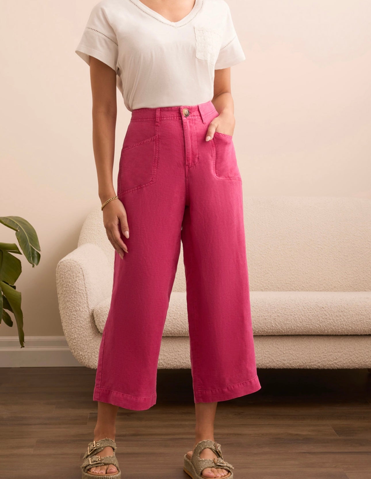 Tribal Brooke Lyocell Wide Flowy Pants