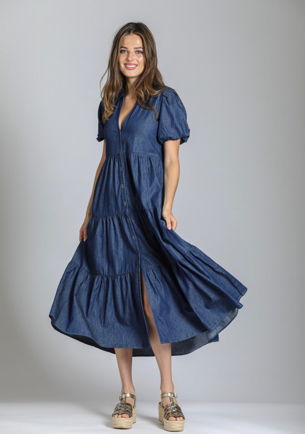 APNY Denim Tiered Dress – Belle & Burke