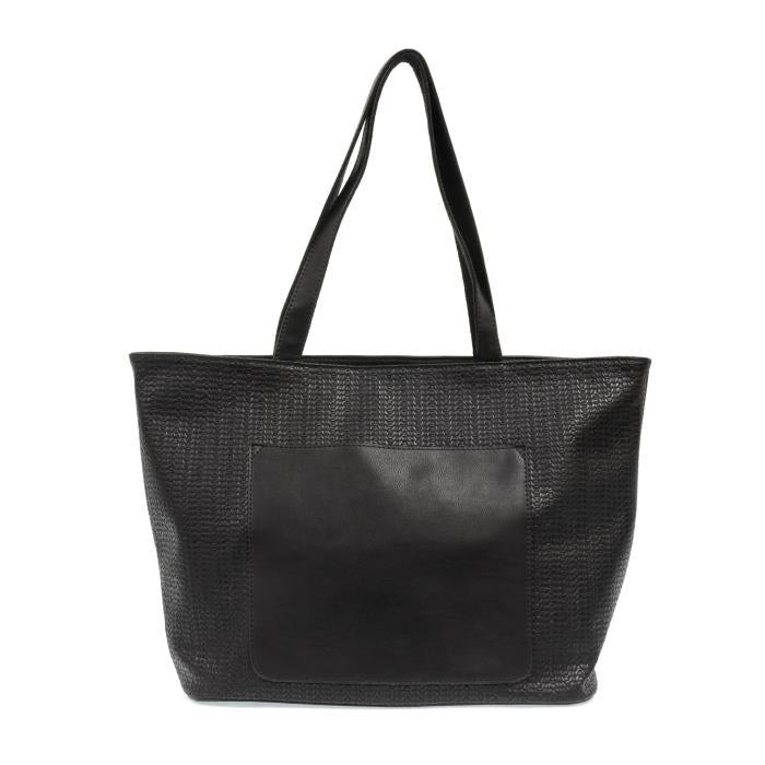 Woven Getaway Tote in Black
