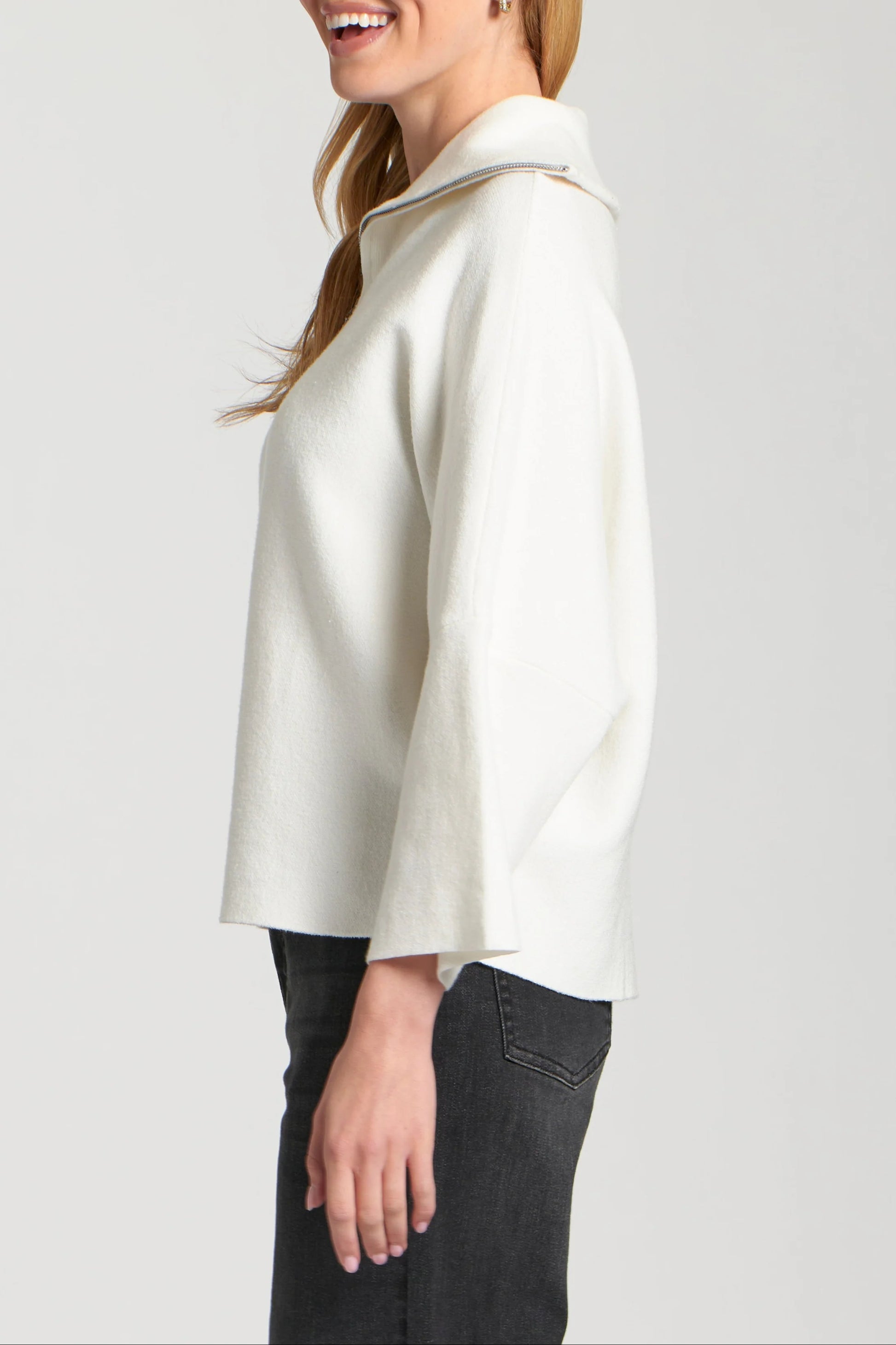 APNY Half Zip Pullover in Ivory